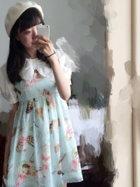 「NICE CLAUP（ナイスクラップ）のアイテム（ハンチング/ベレー帽）」を使った、moox1l0306さん（レディース・168cm）の夏コーディネート