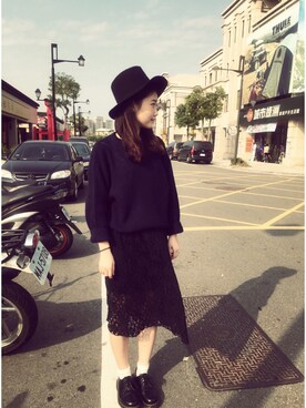 「Dr. Martens（ドクターマーチン）のDr.Martens (ドクターマーチン)/1461 3EYE GIBSON SHOES（その他シューズ）」を使った、Noniさん（レディース・167cm）の冬コーディネート