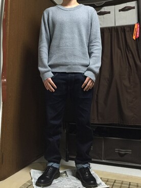「Dr. Martens（ドクターマーチン）のDr.Martens (ドクターマーチン)/1461 3EYE GIBSON SHOES（その他シューズ）」を使った、Booさん（メンズ・170cm）の冬コーディネート