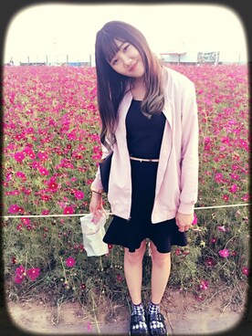 「Lulus（-）のアイテム（ジャケット/アウター）」を使った、羽珊秋人さん（レディース・163cm）の秋コーディネート