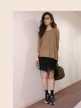 「らくちん」｜「アイテム（アナログ腕時計）」を使った、Chisato さん（レディース・166cm）の秋コーディネート
