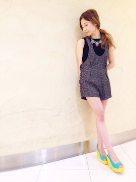 「Lily Brown」｜「アイテム（サロペット/オーバーオール）」を使った、eiko inagakiさん（レディース・153cm）の春コーディネート