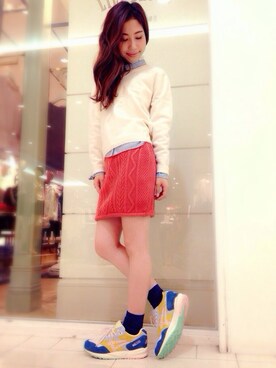 「LILY BROWN（リリーブラウン）のアイテム（スニーカー）」を使った、eiko inagakiさん（レディース・153cm）の秋コーディネート