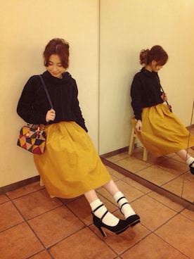 「LILY BROWN（リリーブラウン）のアイテム（スウェット）」を使った、eiko inagakiさん（レディース・153cm）の秋コーディネート