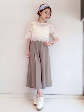 「LILY BROWN（リリーブラウン）のアイテム（その他シューズ）」を使った、eiko inagakiさん（レディース・153cm）の冬コーディネート