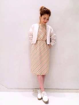 「LILY BROWN（リリーブラウン）のアイテム（その他シューズ）」を使った、eiko inagakiさん（レディース・153cm）の春コーディネート