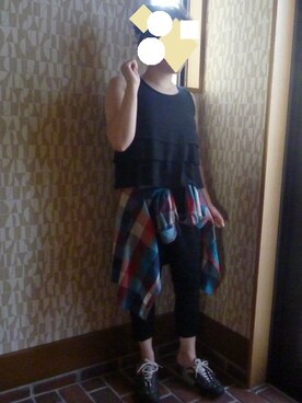 「ウォーキングスタイル」｜「アイテム（オールインワン・サロペット）」を使った、nonさん（レディース・155cm）の夏コーディネート