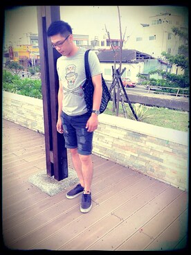 「MSCHF（ミスチーフ）のアイテム」を使った、陳艾樺さん（メンズ・171cm）の夏コーディネート