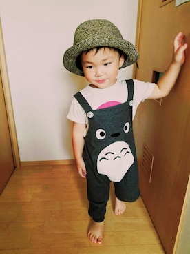 「トトロ」｜「アイテム（サロペット/オーバーオール）」を使った、SＯRＡ⋆◡̈⋆SAKURAさん（キッズ・90cm）の夏コーディネート