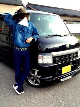 「GLOBAL WORK（グローバルワーク）のフェルトロングブリムハット/705078（ハット）」を使った、Kazukiさん（メンズ・168cm）の夏コーディネート