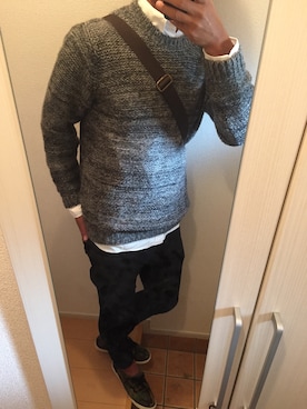「TOPMAN（トップマン）のアイテム（ニット/セーター）」を使った、ysさん（メンズ・180cm）の秋コーディネート