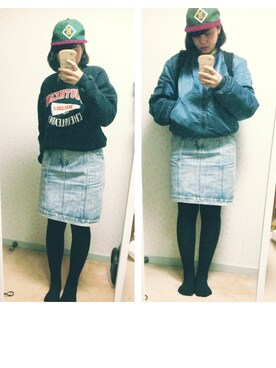 「コンバース（オールスター）」｜ま り もさん（レディース・161cm）の冬コーディネート