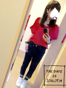 「バルーンスリーブ」｜S*さん（レディース・149cm）の秋コーディネート