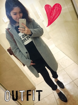 「黒ニット」｜Akiさん（レディース・153cm）の冬コーディネート