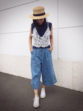 「旅行」｜Akiさん（レディース・153cm）の夏コーディネート