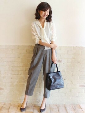 「ボウタイ」｜tomoさん（レディース・165cm）の秋コーディネート