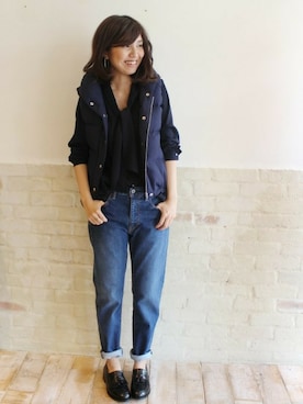 「FRAMeWORK（フレームワーク）のアイテム（ダウンベスト）」を使った、tomoさん（レディース・165cm）の秋コーディネート