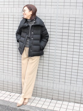 「FRAMeWORK（フレームワーク）のアイテム（ダウンジャケット/コート）」を使った、tomoさん（レディース・165cm）の秋コーディネート