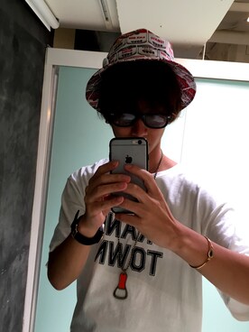「Marc by Marc Jacobs（マークバイマークジェイコブス）のアイテム（アクセサリー）」を使った、HISATOさん（メンズ・174cm）の夏コーディネート