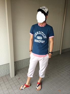 「ジャパンブルー」｜「アイテム（アナログ腕時計）」を使った、fumiyaさん（メンズ・171cm）の夏コーディネート