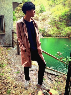 「春コート」｜ふーちゃんさん（メンズ・174cm）の春コーディネート