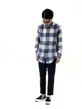 「ビッグチェック」｜ナカニシアキラさん（メンズ・172cm）の春コーディネート