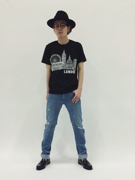 「SHIPS JET BLUE（シップスジェットブルー）のアイテム（デニムパンツ）」を使った、ナカニシアキラさん（メンズ・172cm）の春コーディネート