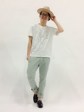 「45R（フォーティファイブアール）のアイテム（パンツ）」を使った、ナカニシアキラさん（メンズ・172cm）の春コーディネート