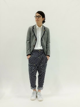 「mercibeaucoup,（メルシーボークー）のアイテム（パンツ）」を使った、ナカニシアキラさん（メンズ・172cm）の春コーディネート