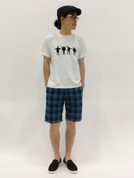 「Journal Standard TRISECT（トライセクト）のアイテム（シューズ）」を使った、ナカニシアキラさん（メンズ・172cm）の夏コーディネート
