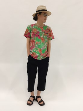 「チャイハネ（チャイハネ）のアイテム（Tシャツ/カットソー）」を使った、ナカニシアキラさん（メンズ・172cm）の夏コーディネート