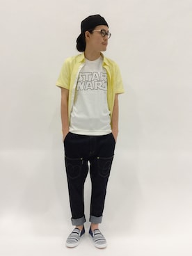 「mercibeaucoup,（メルシーボークー）のアイテム（パンツ）」を使った、ナカニシアキラさん（メンズ・172cm）の夏コーディネート