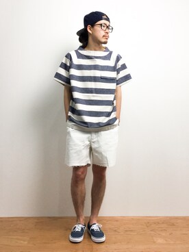 「surt（サート）のアイテム（帽子）」を使った、ナカニシアキラさん（メンズ・172cm）の夏コーディネート
