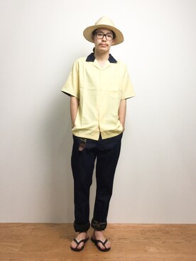 「BRTH BREATH（ ブレス）のアイテム（パンツ）」を使った、ナカニシアキラさん（メンズ・172cm）の夏コーディネート