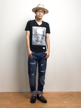 ナカニシアキラさん（メンズ・172cm）の夏コーディネート