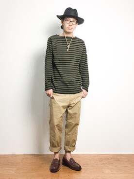 「CHAPTER WORLD select （チャプターワールドセレクト）のアイテム（シューズ）」を使った、ナカニシアキラさん（メンズ・172cm）の夏コーディネート