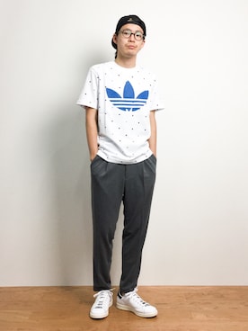 「DANKE SCHON（ダンケシェーン）のアイテム（キャップ）」を使った、ナカニシアキラさん（メンズ・172cm）の夏コーディネート