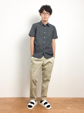 「Journal Standard TRISECT（トライセクト）のアイテム（スラックス）」を使った、ナカニシアキラさん（メンズ・172cm）の夏コーディネート