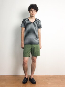 「BEN DAVIS/PROJECT LINE（ベンデイビスプロジェクトライン）のアイテム」を使った、ナカニシアキラさん（メンズ・172cm）の夏コーディネート