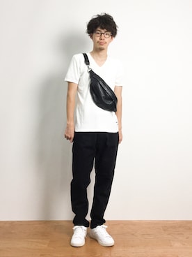 「STUDIOUS（ステュディオス）のアイテム（バッグ）」を使った、ナカニシアキラさん（メンズ・172cm）の夏コーディネート