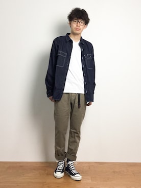 「コンバース ハイカット」｜ナカニシアキラさん（メンズ・172cm）の夏コーディネート