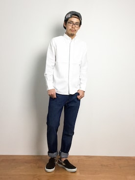 「ツイードキャップ」｜ナカニシアキラさん（メンズ・172cm）の秋コーディネート