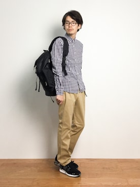 「shirts．（シャツ）のアイテム」を使った、ナカニシアキラさん（メンズ・172cm）の秋コーディネート