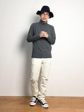 「unrelaxing（アンリラクシング）のアイテム（帽子）」を使った、ナカニシアキラさん（メンズ・172cm）の秋コーディネート