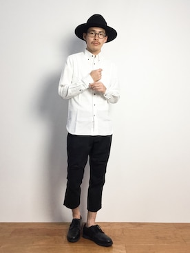 「UP START（アップスタート）のアイテム（帽子）」を使った、ナカニシアキラさん（メンズ・172cm）の秋コーディネート
