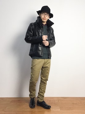「knock through abstraction（ノックスルーアブストラクション）のアイテム（パンツ）」を使った、ナカニシアキラさん（メンズ・172cm）の秋コーディネート