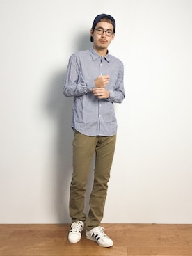 「shirts．（シャツ）のアイテム」を使った、ナカニシアキラさん（メンズ・172cm）の秋コーディネート