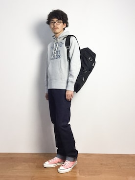「BEN DAVIS（ベンデイビス）のアイテム（バッグ）」を使った、ナカニシアキラさん（メンズ・172cm）の秋コーディネート