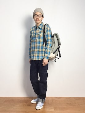 「コンバース ハイカット」｜ナカニシアキラさん（メンズ・172cm）の秋コーディネート