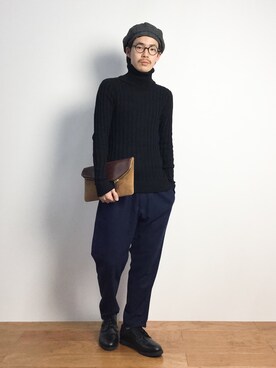 「417 EDIFICE（フォーワンセブンエディフィス）のアイテム（バッグ）」を使った、ナカニシアキラさん（メンズ・172cm）の秋コーディネート